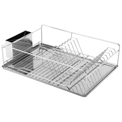 Stainless Steel Dish Drying Rack with Side Cup and Drain Board