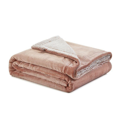 Cozy Tyme Saleem Flannel Reversible Sherpa Throw Blanket