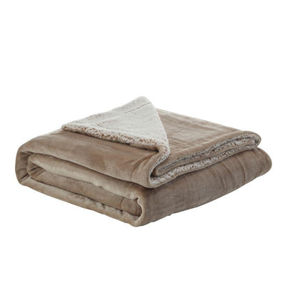 Cozy Tyme Saleem Flannel Reversible Sherpa Throw Blanket