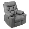 Electric Power Lift Fabric Recliner Massage Chair  2 Cup Holders - Gray