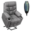 Electric Power Lift Fabric Recliner Massage Chair  2 Cup Holders - Gray