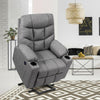 Electric Power Lift Fabric Recliner Massage Chair  2 Cup Holders - Gray