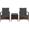 Patio Rattan Furniture 3 Piece Set