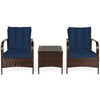 Patio Rattan Furniture 3 Piece Set