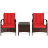 Patio Rattan Furniture 3 Piece Set