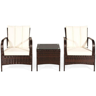 Patio Rattan Furniture 3 Piece Set