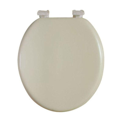 Padded Round Toilet Seat & Cover with Easy-Clean Hinges