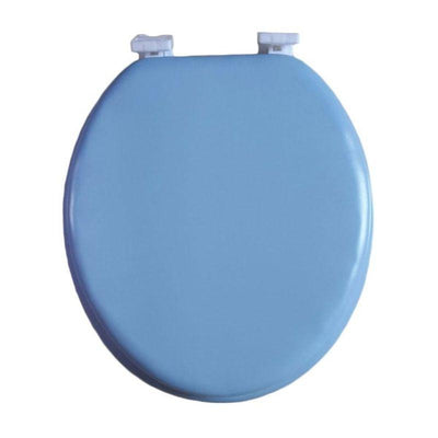 Padded Round Toilet Seat & Cover with Easy-Clean Hinges