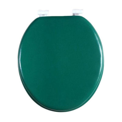 Padded Round Toilet Seat & Cover with Easy-Clean Hinges