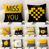 New Style Geometric Yellow Decorative Cushion For Sofa