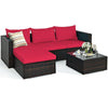 5PCS Patio Furniture Set - Sectional Conversation Sofa w/ Coffee Table