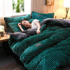 Solid Color Velvet Duvet Cover Bedding Set