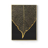 Nordic Golden abstract leaf flower Wall Art