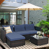 5PCS Patio Furniture Set - Sectional Conversation Sofa w/ Coffee Table