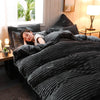 Solid Color Velvet Duvet Cover Bedding Set