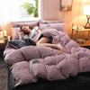 Solid Color Velvet Duvet Cover Bedding Set