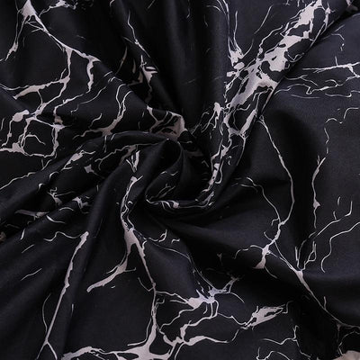 Black and White Marble Reactive Printed Bedding Set