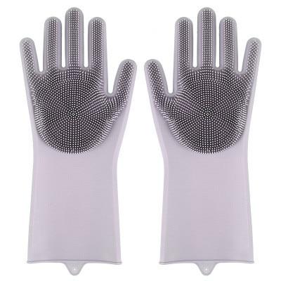 1Pair Dishwashing Silicone Rubber Dish Washing Gloves