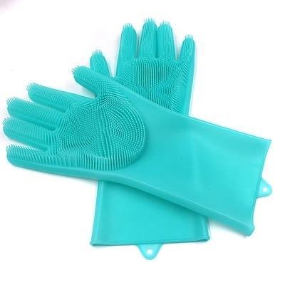 1Pair Dishwashing Silicone Rubber Dish Washing Gloves