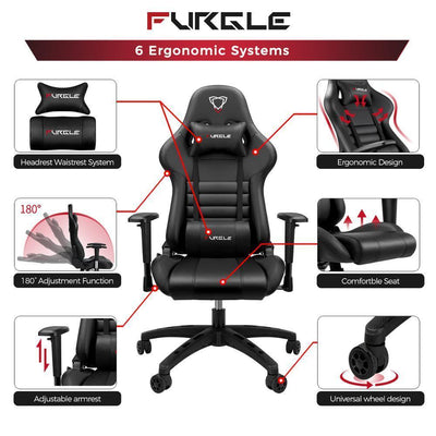 Swivel Gaming Chair Computer Chair with High Back PU Leather