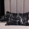 Black and White Marble Reactive Printed Bedding Set