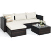 5PCS Patio Furniture Set - Sectional Conversation Sofa w/ Coffee Table