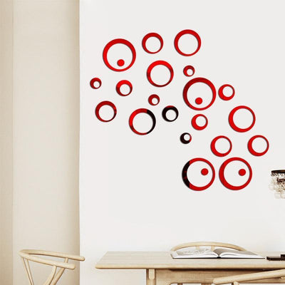 26/24pcs 3D Mirror Wall Sticker