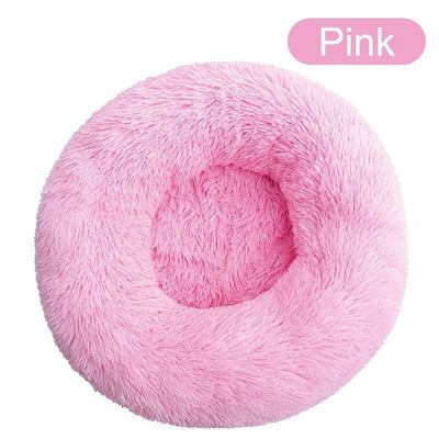 Warm Soft Long Plush Donut Dog Bed