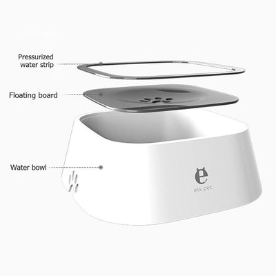 1.5L Floating Non-Wetting Mouth Pet Bowl