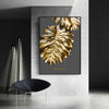 Nordic Golden abstract leaf flower Wall Art