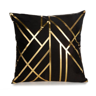 Black White Bronzing Foil Print Decorative Pillows