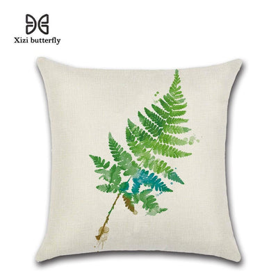 New Green Leaf Print Cushion Set