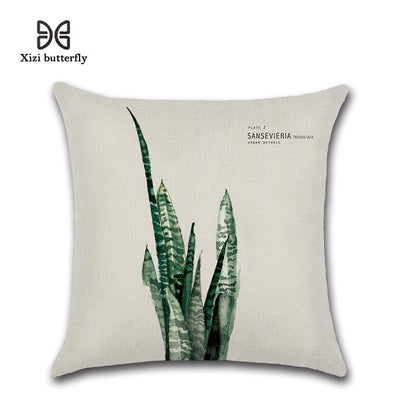 New Green Leaf Print Cushion Set