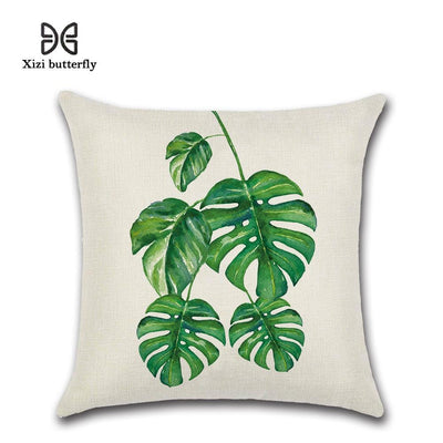 New Green Leaf Print Cushion Set