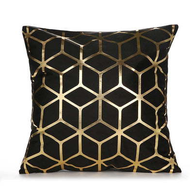 Black White Bronzing Foil Print Decorative Pillows