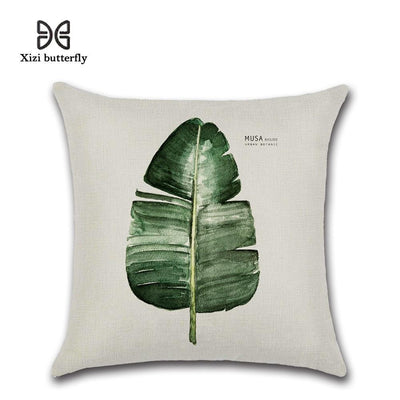 New Green Leaf Print Cushion Set