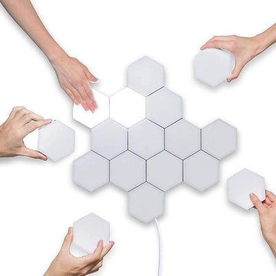 1-65 Pieces DIY Wall Touch Switch Quantum  LED Hexagonal Lamps