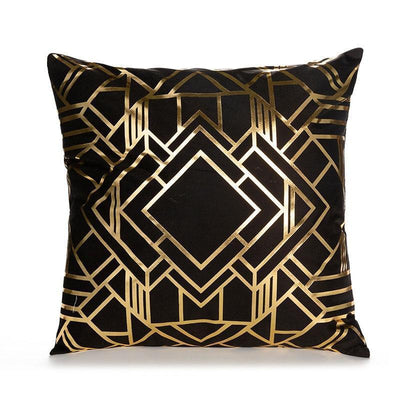 Black White Bronzing Foil Print Decorative Pillows