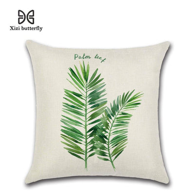 New Green Leaf Print Cushion Set