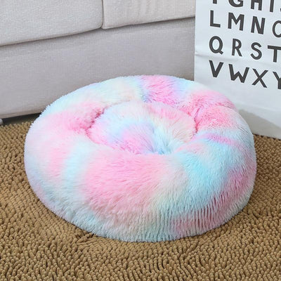 Warm Soft Long Plush Donut Dog Bed