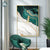 Modern Abstract Gold lines on Green Canvas Art Paintings For Living Room