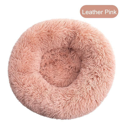 Warm Soft Long Plush Donut Dog Bed