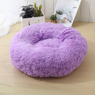 Warm Soft Long Plush Donut Dog Bed