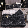 Black and White Marble Reactive Printed Bedding Set