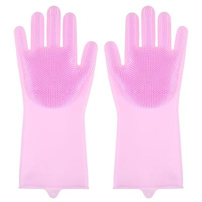 1Pair Dishwashing Silicone Rubber Dish Washing Gloves