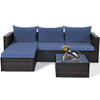 5PCS Patio Furniture Set - Sectional Conversation Sofa w/ Coffee Table