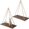 Wooden Rope Swing Wall Hanging Plant Flower Pot Tray