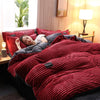 Solid Color Velvet Duvet Cover Bedding Set