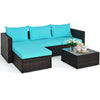 5PCS Patio Furniture Set - Sectional Conversation Sofa w/ Coffee Table