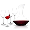 Lancia 40oz Wine Decanter Plus 4 Stemless Wine and Spirits Glasses or 4 Layla Red Wine Glasses